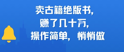 卖古籍绝版书，挣了几十个，操作简单，悄悄做-小白网创