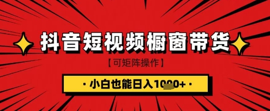 抖音短视频食品橱窗带货，小白轻松上手日入1k+【揭秘】-小白网创