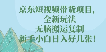 京东短视频带货项目，全新玩法，无脑搬运复制，新手小白日入好几张!-小白网创