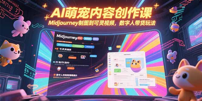 （15311期）AI萌宠内容创作课，Midjourney制图到可灵视频，数字人带货玩法-小白网创