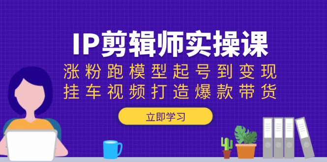 （13980期）IP剪辑师实操课：涨粉跑模型起号到变现，挂车视频打造爆款带货-小白网创