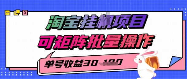 淘宝挂G项目，单号30，可矩阵批量操作-小白网创