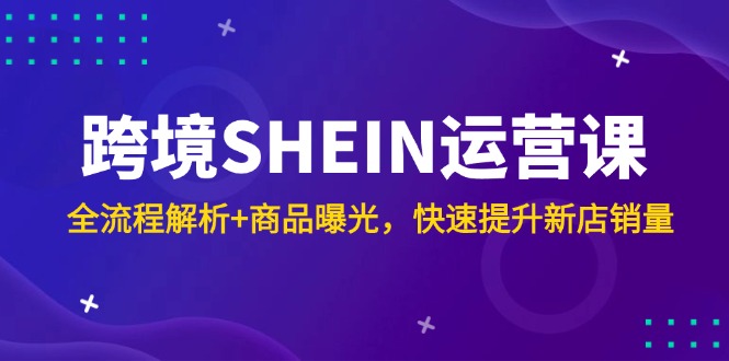 （14832期）跨境SHEIN运营课，全流程解析+商品曝光，快速提升新店销量-小白网创