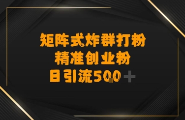 矩阵炸群打粉，日引流500+精准创业粉-小白网创
