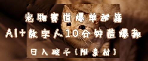 宠物赛道爆单秘籍：AI+数字人10分钟造爆款，日入1k-小白网创