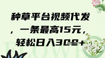种草平台视频代发，一条最高15元，轻松日入3张-小白网创