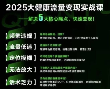 大健康流量全域新增长8.0，三月底线下课视频，大健康万亿蓝海，从类目突围到模式迭代-小白网创