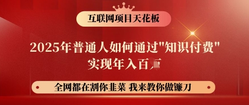 互联网项目天花板，2025年普通人如何通过知识付费实现年入百个【揭秘】-小白网创