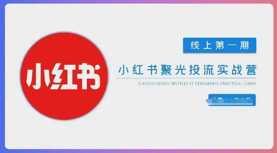 小红书聚光陪跑第一期，教你从0到1玩转小红书聚光投流，搭建小红书付费投流团队，更快的见到效果-小白网创