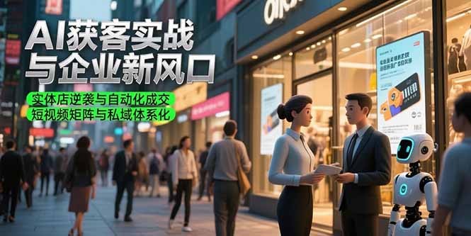 （15348期）AI获客实战与企业新风口，实体店逆袭与自动化成交 短视频矩阵与私域体系化-小白网创