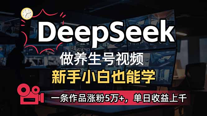 （14199期）小白用DeepSeek做养生号，一条作品涨粉5万+，单日收益上千-小白网创