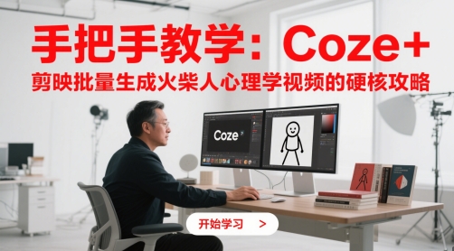 手把手教学：Coze + 剪映批量生成火柴人心理学视频的硬核攻略-小白网创