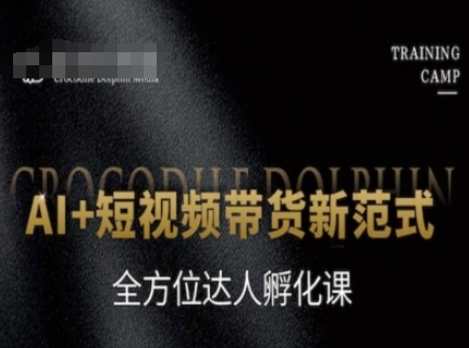 AI+短视频带货新范式，全方位达人孵化课-小白网创