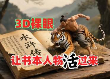 书本人物裸眼3D视频，新的玩法，流量超猛，保姆级教程-小白网创