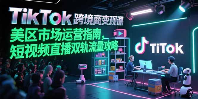 （15344期）TikTok跨境电商变现课，美区市场运营指南，短视频直播双轨流量攻略-小白网创