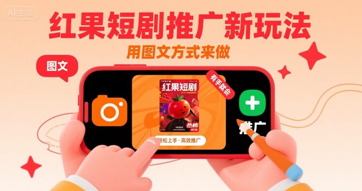红果短剧推广新玩法，用图文方式来做，有手就会-小白网创