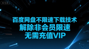 百度网盘不限速下载技术，解除非会员限速，无需充值VIP-小白网创