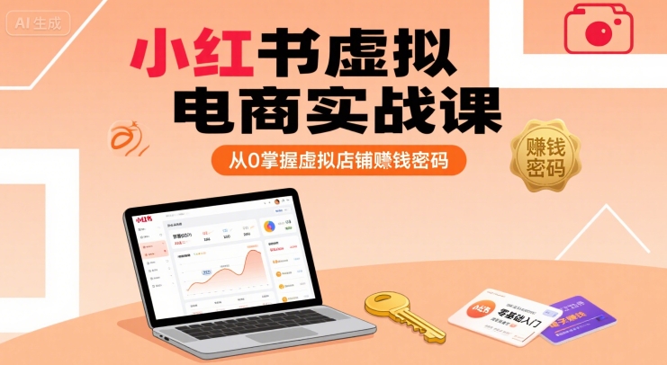 小红书虚拟电商实战课，从0掌握虚拟店铺賺钱密码-小白网创