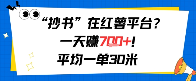 抄书在红薯平台？一天挣几张，平均一单30米，有手就行，新手小白不二之选！-小白网创