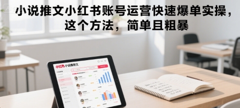 小说推文小红书账号运营快速爆单实操，这个方法，简单且粗暴-小白网创