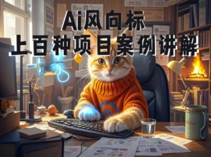 Ai风向标-附100种项目案例玩法-0基础小白到大神ai视频商业应用教学-小白网创