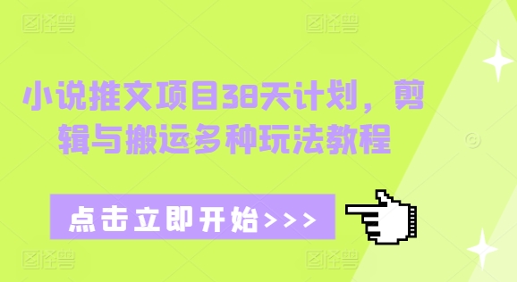 小说推文项目38天计划，剪辑与搬运多种玩法教程-小白网创