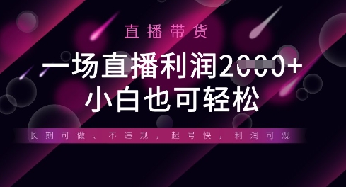 半无人直播带货，一场利润数张，适合所有平台玩法，小白也可轻松-小白网创