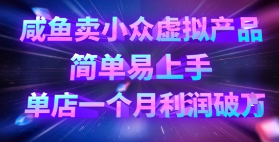 咸鱼卖小众虚拟产品，简单易上手，单店一个月利润破W-小白网创