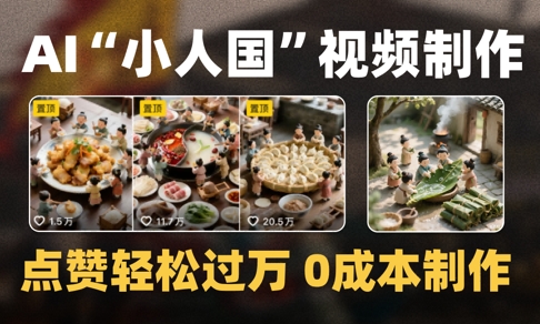 爆款1000W+播放微缩景观迷你小人国AI视频0成本制作全流程教学-小白网创