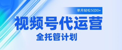 视频号代运营2.0，全程托管招募，单月轻松变现5k【揭秘】-小白网创