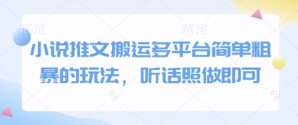 小说推文搬运多平台简单粗暴的玩法，听话照做即可-小白网创