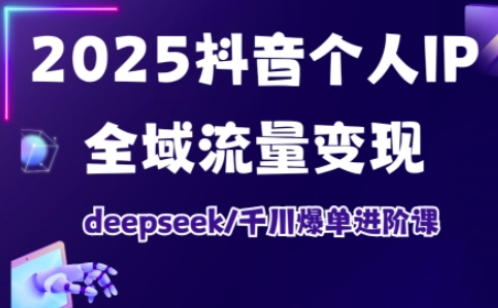 2025抖音个人IP全域流量变现进阶课，deepseek千川爆单进阶课-小白网创