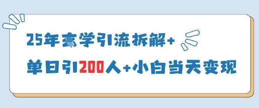 25年国学引流拆解+单日引200人+小白当天就能变现-小白网创