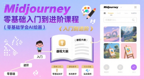 midjourney零基础入门到进阶课程，零基础学会AI绘画-小白网创