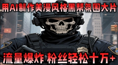 用AI制作美漫风格黑帮氛围大片，流量爆炸，粉丝轻松十W+-小白网创