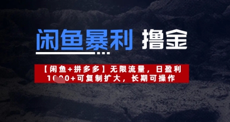 闲鱼暴利撸金无限流量，日盈利几张，可复制扩大，长期可操作-小白网创
