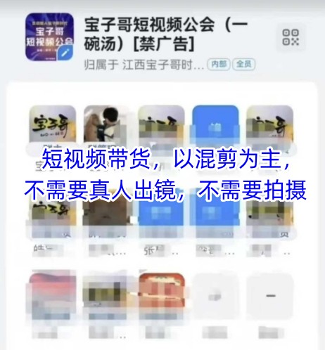 宝子哥头部团队短视频带货，以混剪为主，不需要真人出镜，不需要拍摄-小白网创
