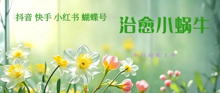 疯狂火爆！抖音，小红书，视频号蜗牛治愈的视频，轻松制作+快速拿到结果-小白网创