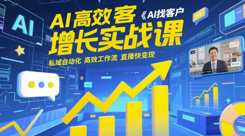 AI高效获客增长实战课，​AI找客户 私域自动化 高效工作流 直播快变现-小白网创